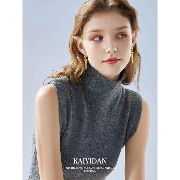 Awl Gold Dangle Statement Vintage Cute Long Summer Earring for Women Jewelry - Picture 2 of 9